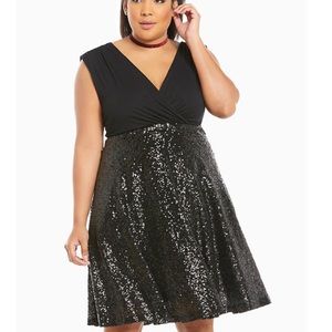 Torrid Sequins Surplice Dress